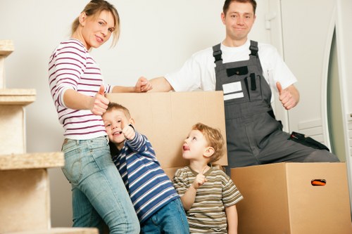 Final moving load with boxes and furniture for a free quote